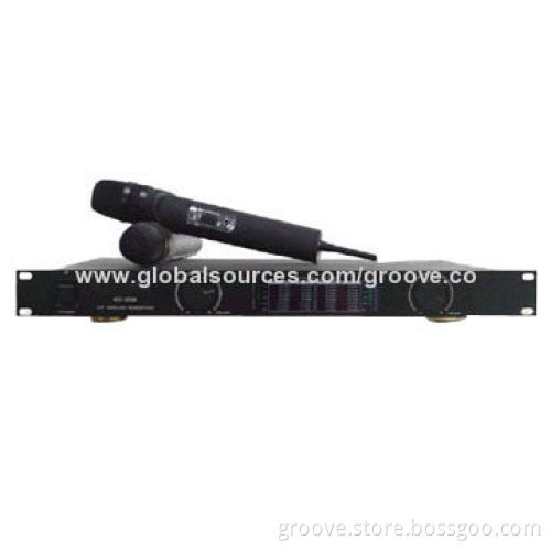 Two-channel VHF Wireless Microphone System with 220 to 260MHz Frequency Range